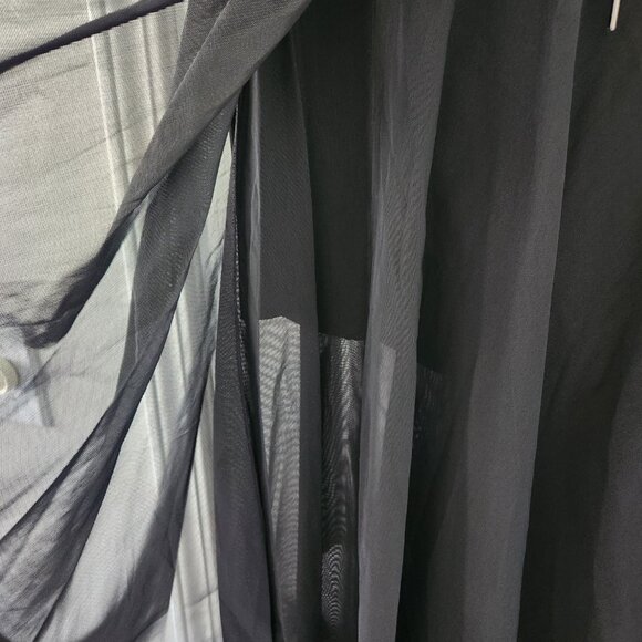 HALARA Black Mesh Layered Drawstring Midi Skirt - Size XL - Picture 4 of 7